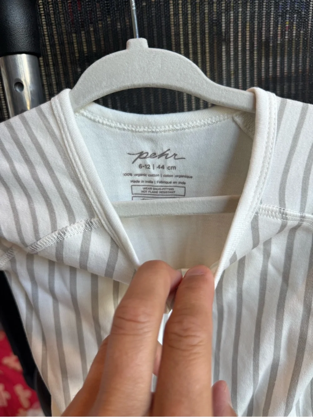 Pehr Short-Sleeve Striped Zip One-Piece in Cream and Taupe